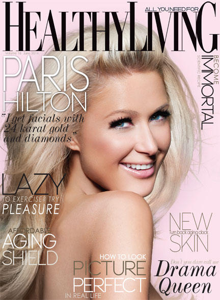 Paris Hilton Healthy Living Magazine cover and interview