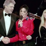 File photo shows singer Michael Jackson shaking hands with President-elect Bill Clinton at the finale of a star-studded gala on the eve of Clinton's first inauguration in Washington