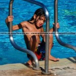 The Jackson Kids Play at the Resort Pool Together
